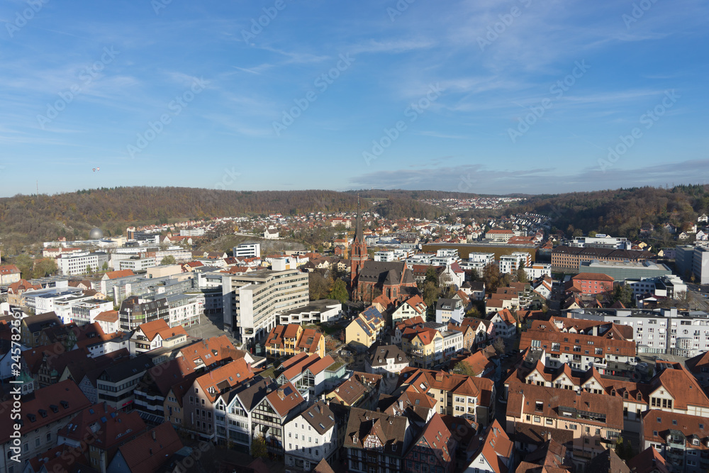 Ausblick von Schloss Hellenstein auf die Stadt Heidenheim