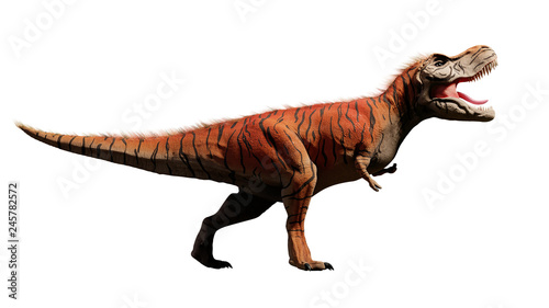 Tyrannosaurus rex, T-rex dinosaur from the Jurassic period (3d dino rendering isolated on white background) © dottedyeti