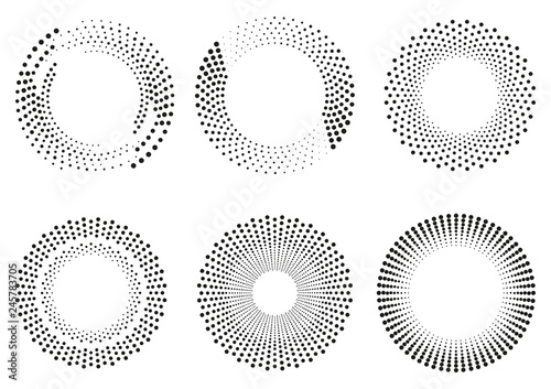 Set of dot ornaments. Frame...