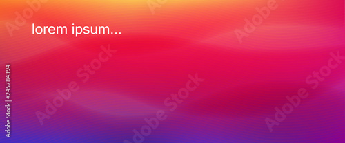 Background with vibrant gradient from yellow to purple. Blurred fluid effect. Vector illustration