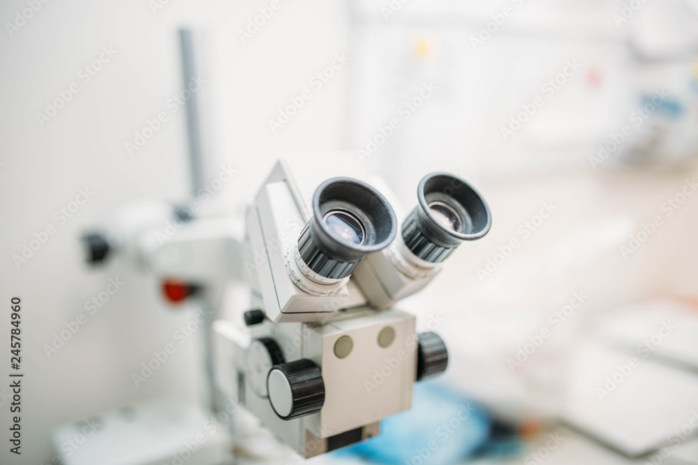 Fototapeta premium Professional medical microscope in a research center.