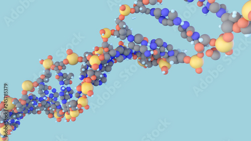 DNA molecule double helix close up view