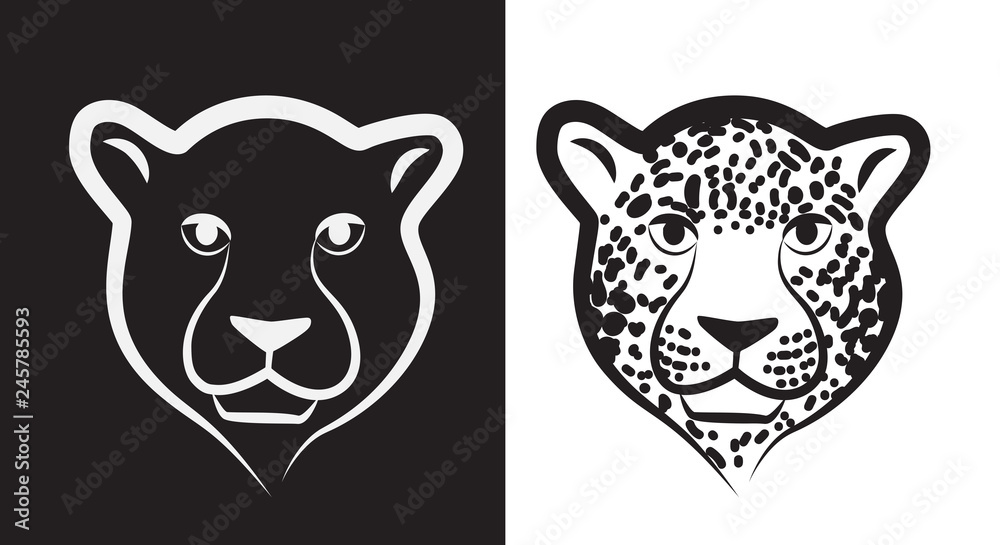 Panther or Leopard Icon or Emblem Isolated Panther or Leopard Icon or Emblem Isolated