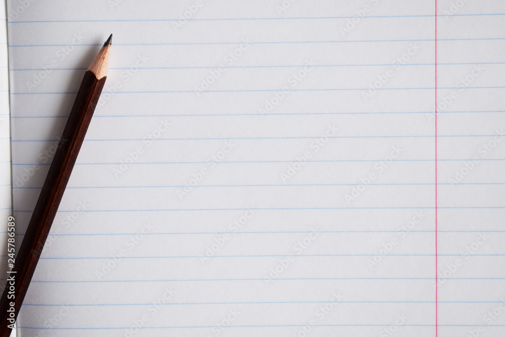 Blank notebook with pencil on wooden table, business concept Blank notebook with pencil on wooden table, business concept