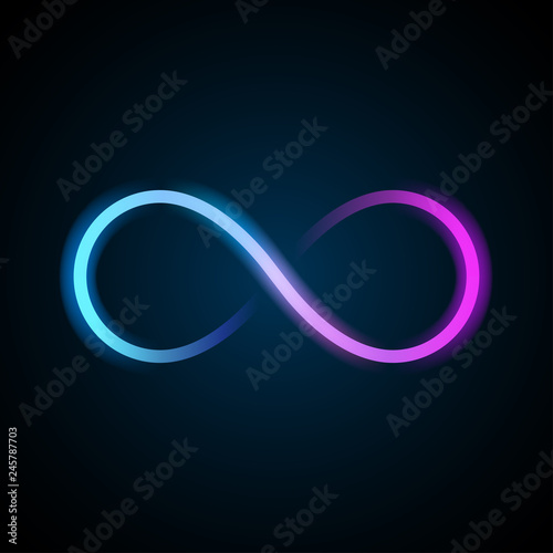 Neon infinity symbol photo