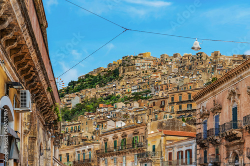 Fotografija Cityscape of the old baroque town Modica in Sicily, Italy