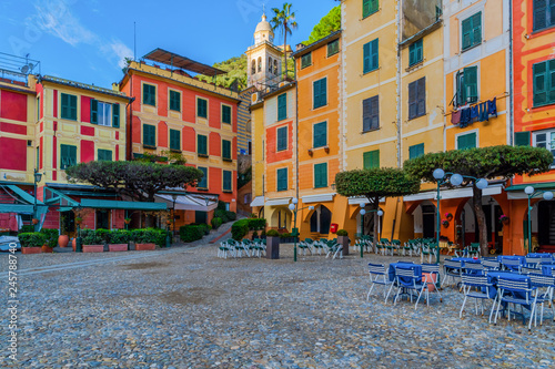 Fototapeta Naklejka Na Ścianę i Meble -  City center of famous coastal italian village Portofino in Liguria, Italy