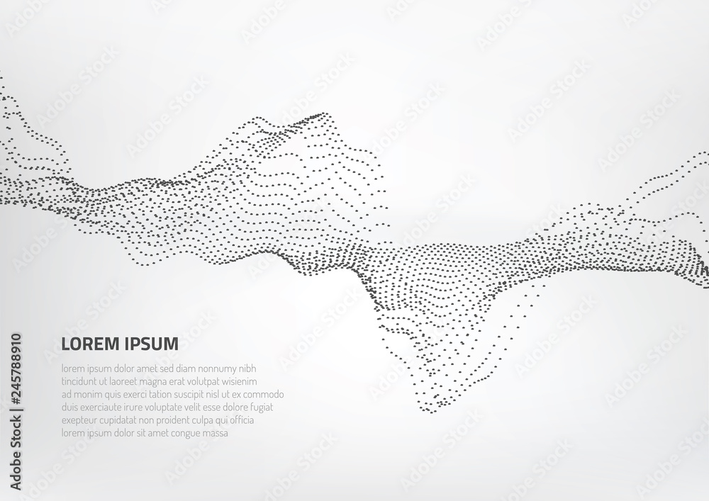 Abstract background with volumetric forms of particles. Particle ...