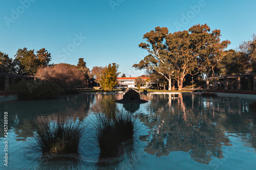 The lake of the viewpoint of Montes Claros, Monsanto, Lisbon, Portugal