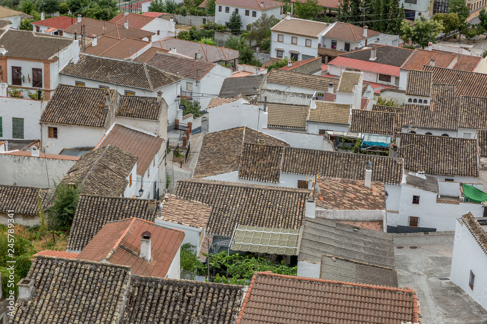 Aerial view of a small village typical of the region of Andalusia