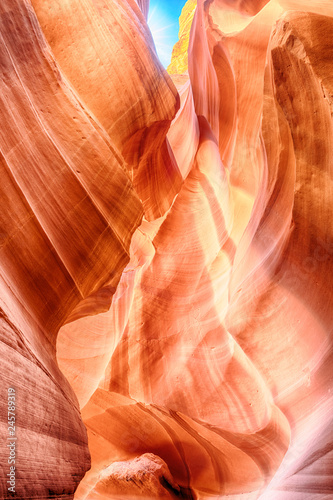 Rainbow structures in sandstone, Antelope Canyon, Arizona USA