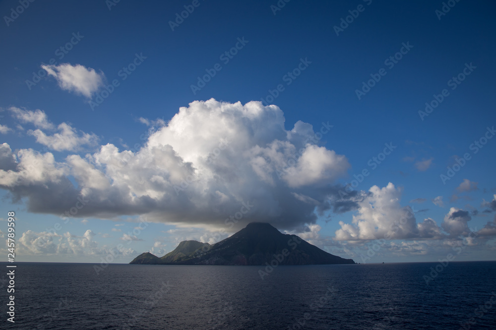 A view of Saba Island in the Caribbean