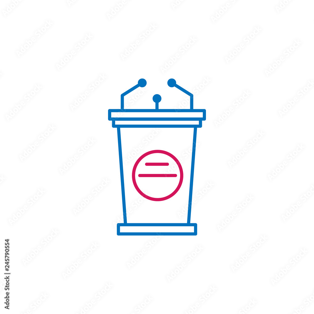 Elections, speech outline colored icon. Can be used for web, logo, mobile app, UI, UX Elections, speech outline colored icon. Can be used for web, logo, mobile app, UI, UX