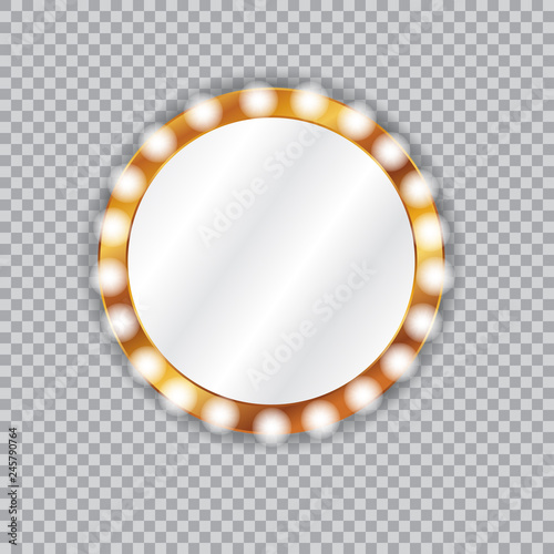 Round vanity mirror with light bulbs