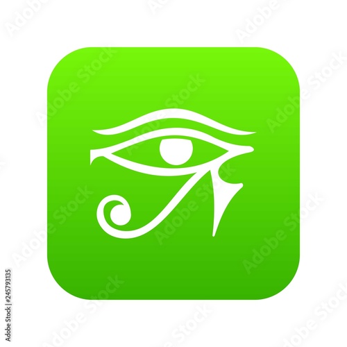 Eye of Horus Egypt Deity icon digital green for any design isolated on white vector illustration