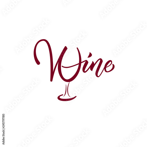 Wine shop, boutique logo. Lettering wine