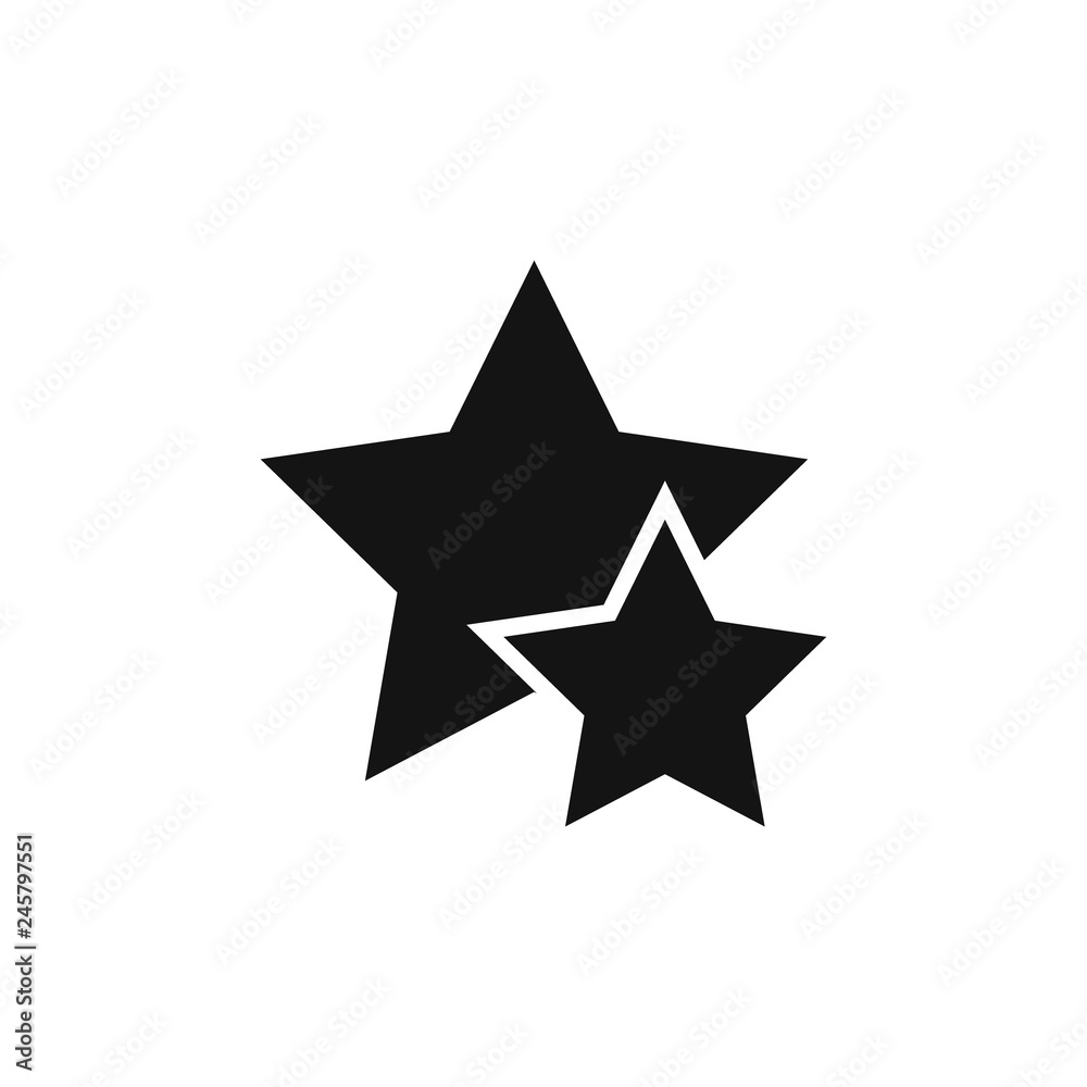 Fototapeta premium Two stars icons in black color. Vector illustration eps10