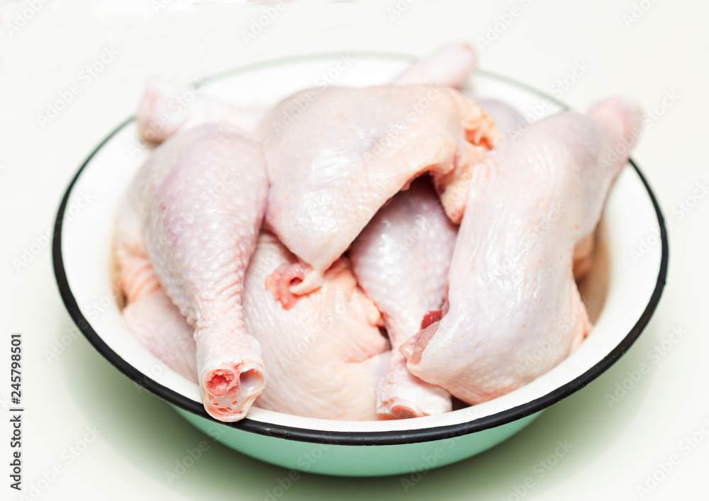 Chicken meat on a large pelvis Chicken meat on a large pelvis