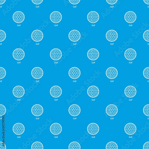 Golf ball pattern vector seamless blue repeat for any use