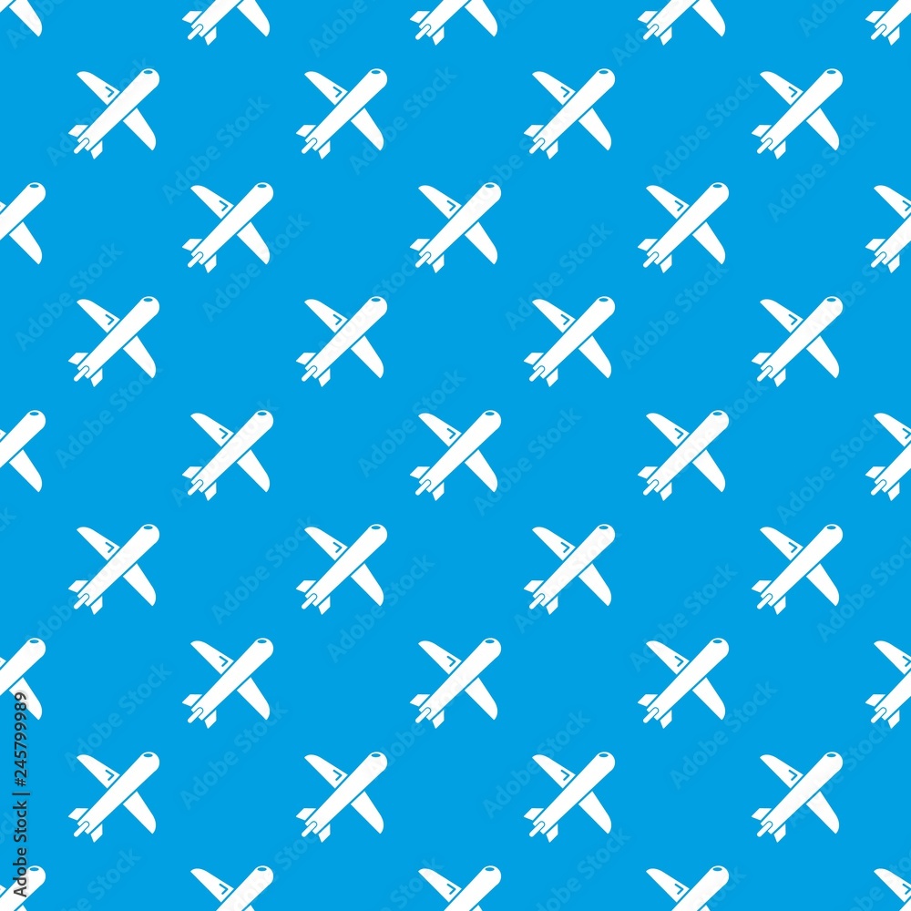 Plane pattern vector seamless blue repeat for any use