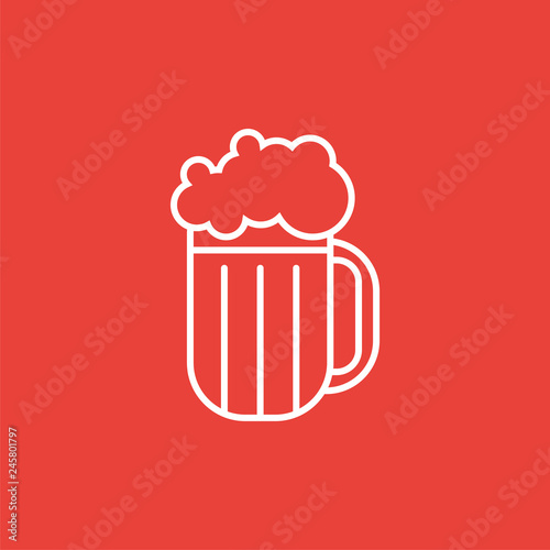 Bier - Piktogramm - Symbol Icon Logo - rot weiß 