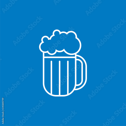 Bier - Piktogramm - Symbol Icon Logo - blau weiß 