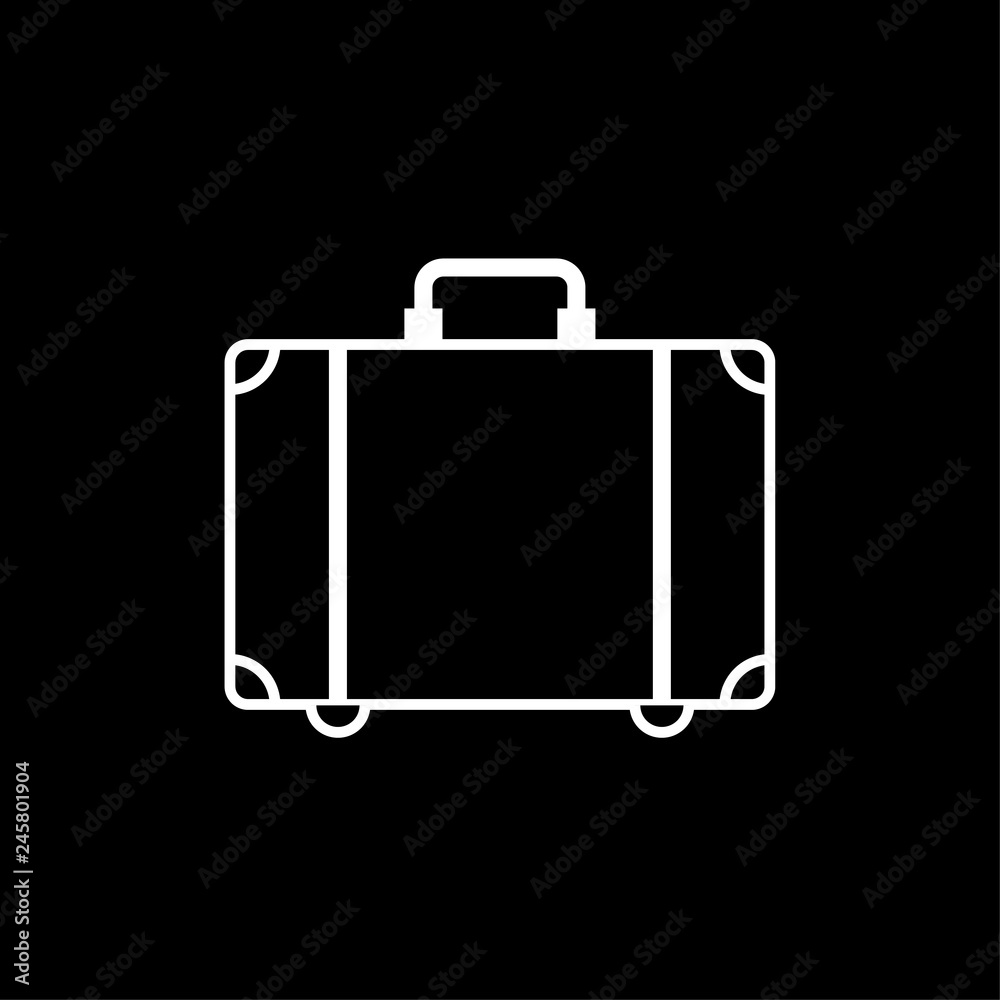Koffer - Piktogramm - Symbol Icon Logo - schwarz weiß Koffer - Piktogramm - Symbol Icon Logo - schwarz weiß
