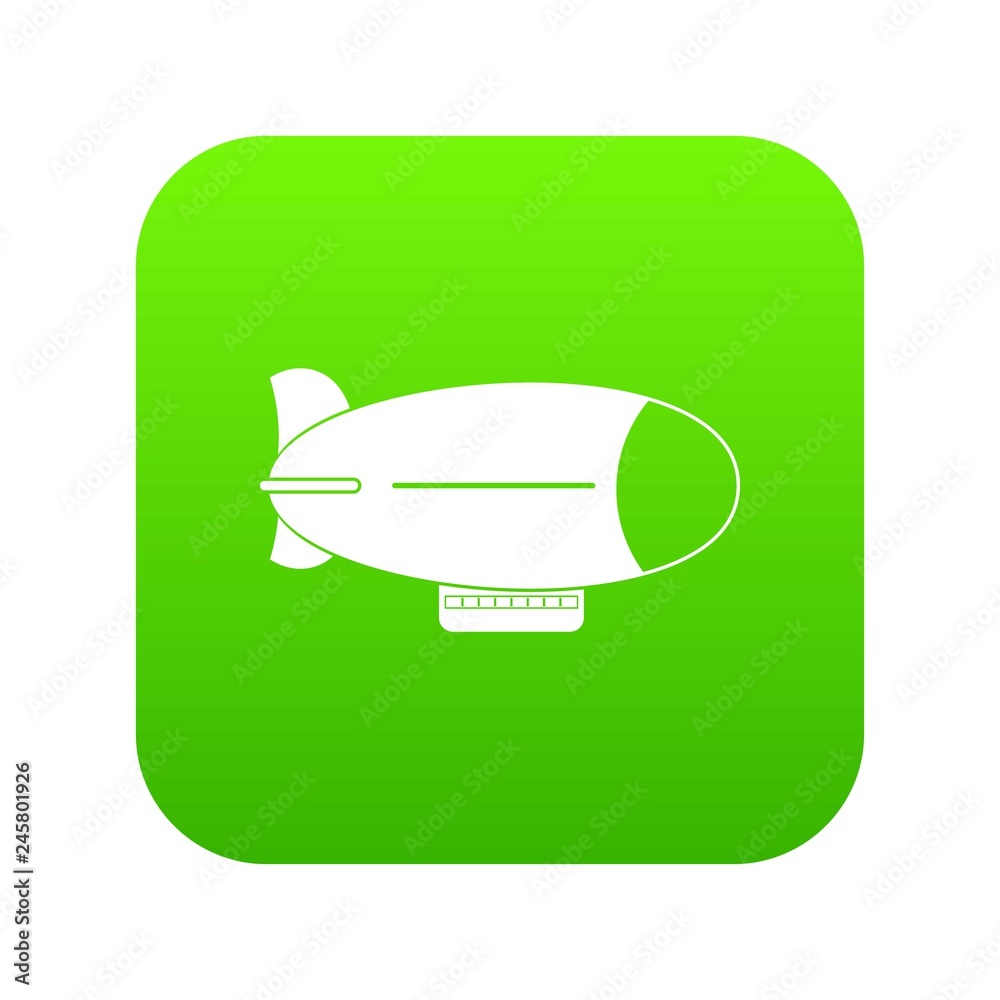 Retro airship icon digital green for any design isolated on white vector illustration Retro airship icon digital green for any design isolated on white vector illustration
