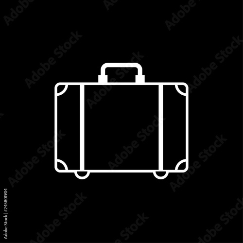 Koffer - Piktogramm - Symbol Icon Logo - schwarz weiß 