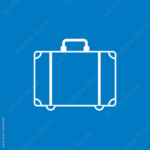 Koffer - Piktogramm - Symbol Icon Logo - blau weiß 