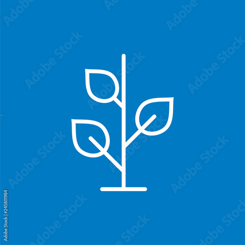 Pflanze Zimmerpflanze - Piktogramm - Symbol Icon Logo - blau weiß 