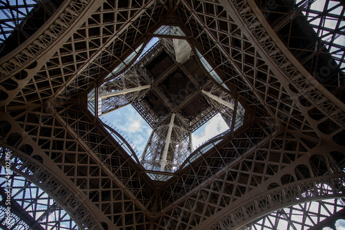 Eiffelturm von unten nach oben