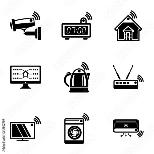 Control icons set. Simple set of 9 control vector icons for web isolated on white background