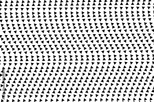 Abstract halftone pattern. Vector halftone background of triangles for design banners, posters, business projects, pop art texture, covers. Geometric black and white texture.