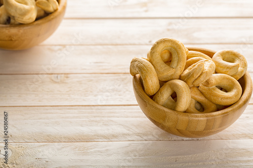 Savory taralli as a tradizional Italian snack photo