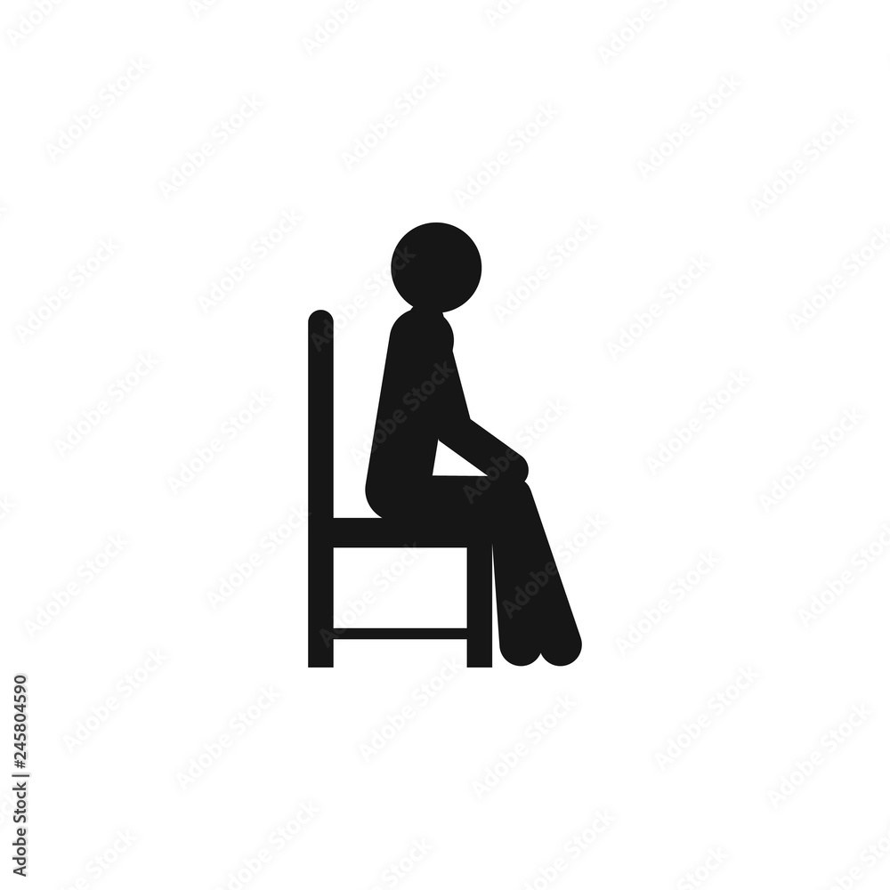 sit down icon vector on white background, sit down trendy filled icons