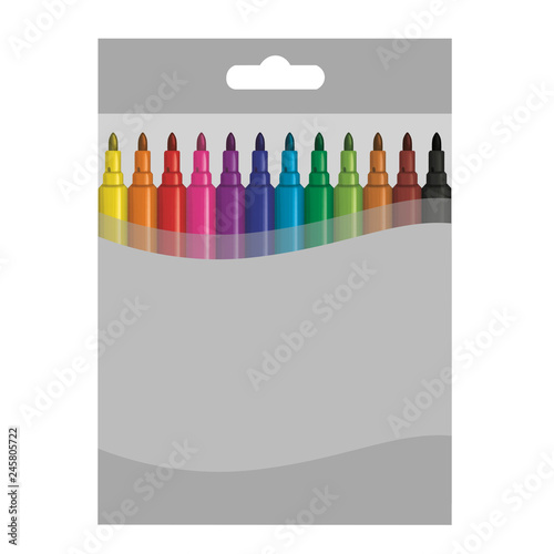 Felt tip pen box mockup.