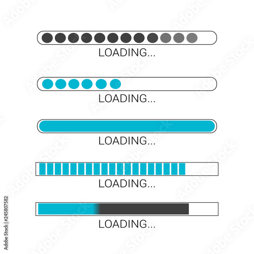 loading bar progress icons, load sign vector illustration