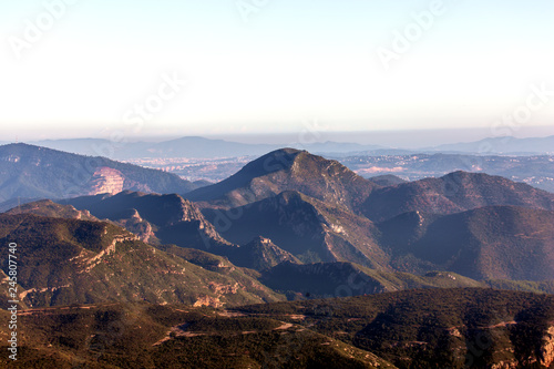 Panorama of the mountains in Spain near Montserrat.