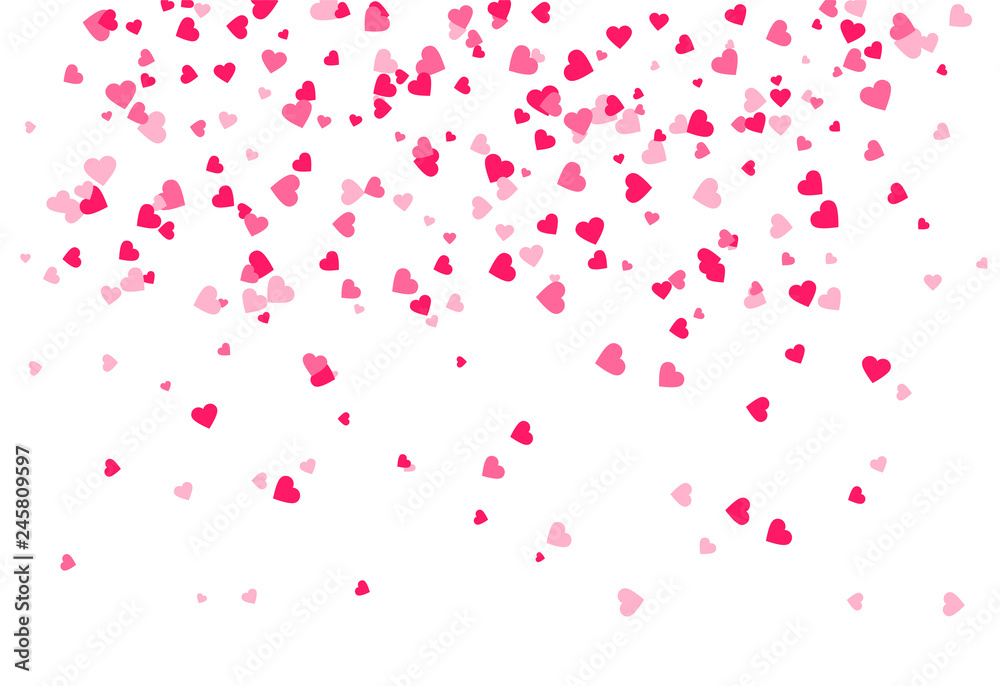 Falling pink hearts background