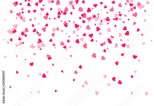 Falling pink hearts background
