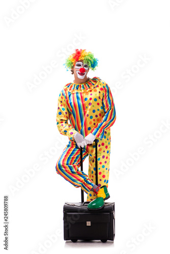 Funny clown isolated on white background Fototapeta