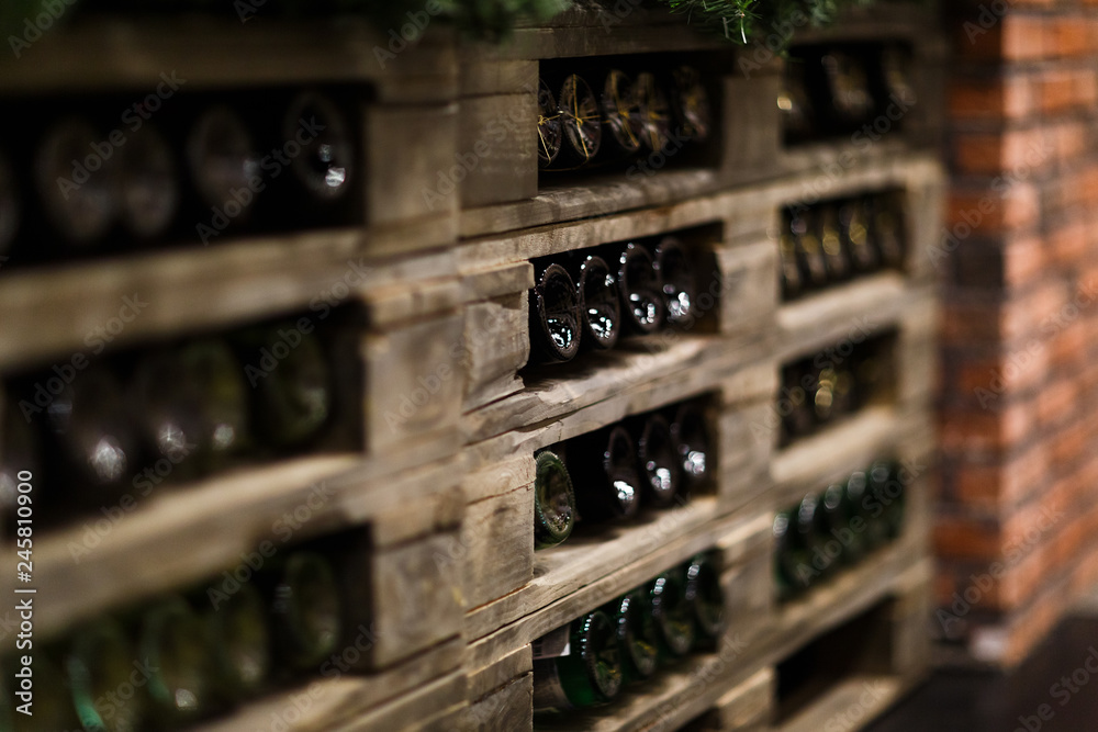 Picture of racks with bottles of wine