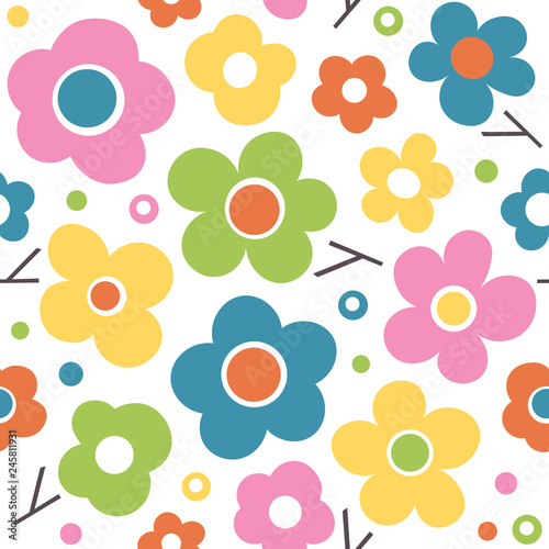 Vibrant pink, green, blue, ...