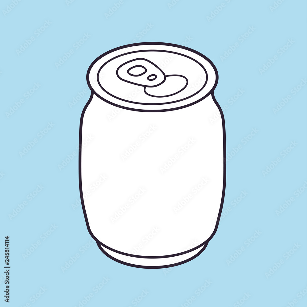 Beer, cola or soda soft drink can, white blank template vector. Beer, cola or soda soft drink can, white blank template vector.