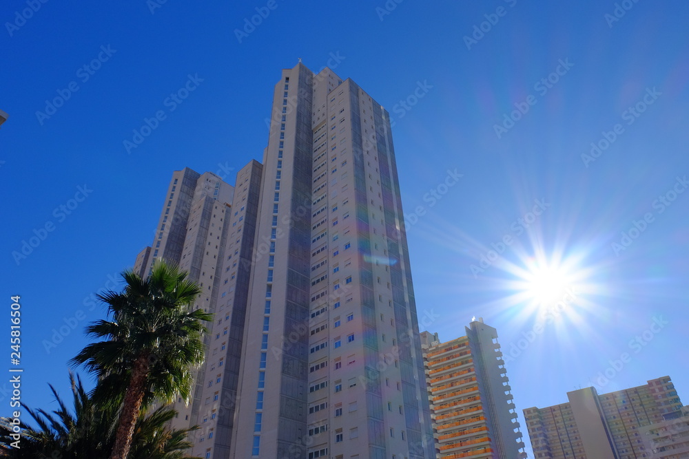 Fototapeta premium Sunset and skyscrapers