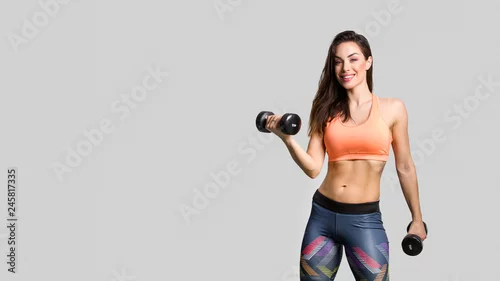 Obraz Piękny sprawności fizycznej dziewczyny pozować