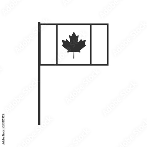 Canada flag icon in black outline flat design. Independence day or National day holiday concept.