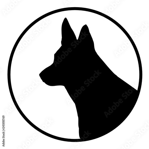 Schäferhund symbol. Deutscher Schäferhund Kopf vektor