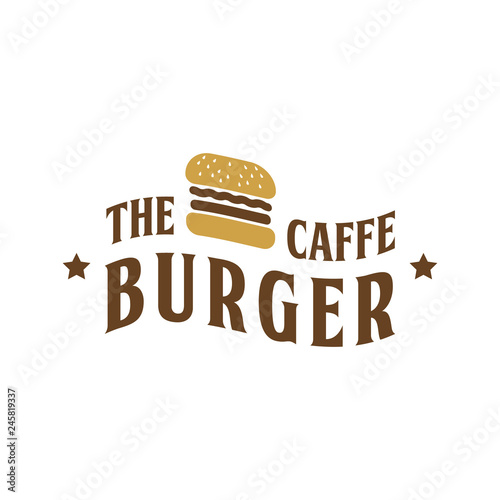 The burger cafe vintage logo design inspiration